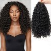 14inch GoGo Curl Crochet Braids for Water Wave Crochet Hair for Black Women,Natural Black Deep Wave Synthetic Braiding hair Extensions (5Packs,1B)