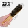 Boar Bristle Slick Back Hair Brush for Create a Sleek Frizz Free Hairstyle, Smoothing & Sleek Ponytail Bun Hairbrush with Wide 7 rows of bristle bristles for Sectioning & Parting for Women