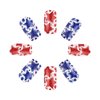IDDFEVE 4th of July Press on Nails, Medium Square Independence Day Red&Blue Star Nails Designs Artificial Acrylic Holiday Nail Decorations for Women