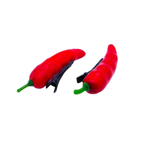 Imitation Food Hair Clips 2 Pack Funny Side Bangs Hair Accessories for Women Girls Millet Red Pepper