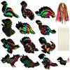 Deekin 72 Pcs Dinosaur Scratch Cards Rainbow Paper Scratch Dinosaur Craft Art Kits Party Favors with 36 Pcs Bamboo Stylus for Classroom Games DIY Crafts Home Ornaments, 12 Styles