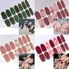 WOKOTO 20 Sheets Full Wraps Nail Art Polish Stickers Strips Set with 1Pc Nail File Gradient Adhesive Nail Decals Design Manicure Tips