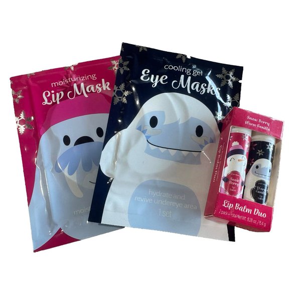 Generic Groovy 3 Piece Self Care Pack Including Moisturizing Lip Mask, Cooling Gel Eye Masks, & Lip Balm Duo