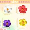 Hawaiian Flower Hair Clips for Women Red & White & Yellow & Purple Hair Clip Fashion Artificial Flower Clips Summer Hair Accessories for Vacation Beach Party 4PCS