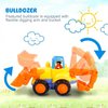 Friction Powered Cars, Push and Go Toy Trucks Construction Vehicles Toys Set for 1 2 3 Year Old Baby Toddlers Beach Dump Truck, Cement Mixer, Bulldozer, Tractor, Early Educational Toys, A Set of 4