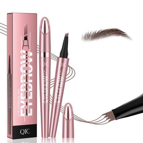 3D Waterproof Microblading Eyebrow Pen,Magic Eyebrow Pencil with 4 Fork Tip,Natural Long-Lasting Smudge-proof Fine Stroke eyebrow microblading Pen for Women(Dark brown)