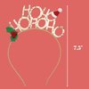 Needzo Ho Ho Ho Christmas Headband, Holiday Hair Band Accessory For Women, One Size Fits Most, 7.5 Inches