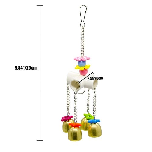 Bird Parrot Toy Colorful Bird Swing Toys with Bell Hanging Toy for Budgie Lovebirds Conures Small Parakeet Cages Decorative Accessories
