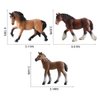Realistic 3 PCS Horse Farm Animal Figures Model Figurines Family Party Supplies Collection Desktop Decoration Development Set Cognitive Toy for Boys Kid Toddlers