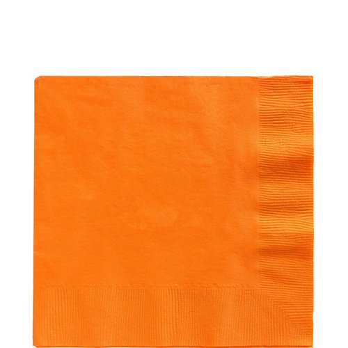 Amscan Big Party Pack 125 Count Luncheon Napkins, Orange