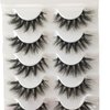 False Mink Lashes Curled 6D 15mm Fake Eye Lashes Wispy Lashes Natural Eyelash Soft Five Pairs (15mm LS04)