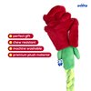 Pawty Dog Toys - Rose Feeder Toy - Hide and Sniff Treats in Neck - Soft Plush Toy with Treat Pockets - Small to Medium Dog - Durable Tug of War with Rope - Puppy Chew Toy for Teething/Stimulation