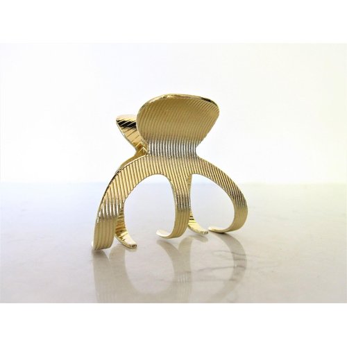 Generic Medium gold tone textured metal hair claw clip