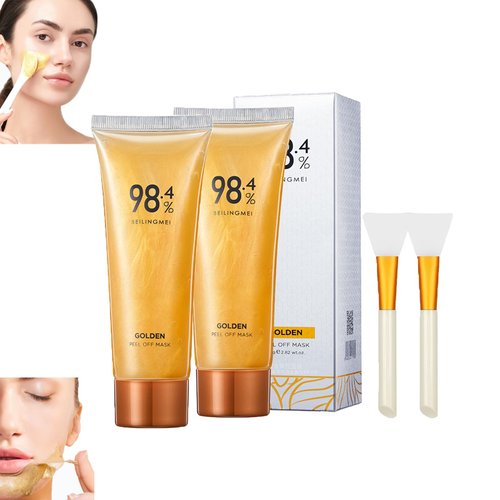 Generic 2Pcs Gold Foil Peel-Off Mask,98.4% Golden Peel Off Mask, 98.4 Gold Mask,Anti-Aging Gold Face Mask for Moisturizing,Gold Peel Off Mask, Reduces Fine Lines,Cleans Pores