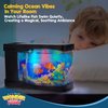 Artificial Fish Tank Virtual Ocean Toy in Motion Lamp - Mini Office Desk Aquarium 3 Colorful LED Lights, Colorful Aquarium Backgrounds - 3 Artificial Fish, Bubbles Tank with Moving Fish, Gift for Kids