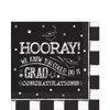 Amscan Hooray Grad Lunch Luncheon Napkins, Standard, Black & White