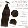 LaaVoo U Tip Hair Extensions Real Human Hair Brown U Tips Hair Extensions Medium Brown Remy Hair Extensions Utips Hot Fusion Straight Pre Bonded Extensions 50g 50s 16 Inch