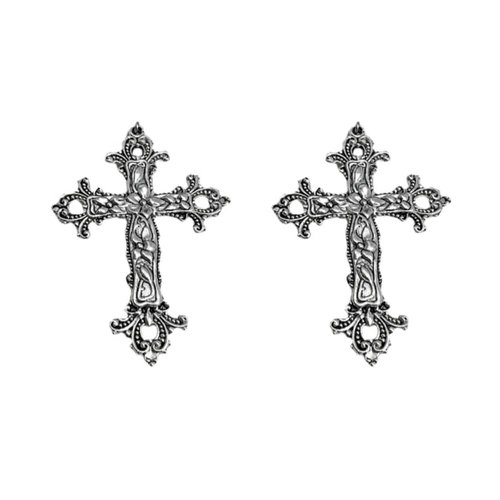 ZHOUMEIWENSP 2PCS Metal Hair Clips Retro Cross Hairpin with Punk Duckbill Clips Novelty Hair Style Making