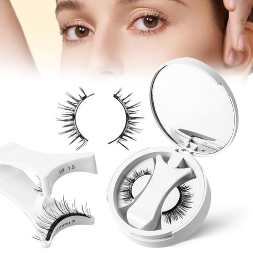 AGLOO 2024 New Magnetic False Eyelashes Set - Natural Look Lashes No Glue Eyeliner Needed, Easy to Wear, Reusable Fake Eyelashes with Applicator (EM03)