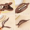 CHANDAT Flat Hair Clip 6 pcs Lay Down Claw Clips Hair Accessories for Women -Transparent