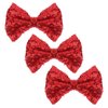 COMNICO Glitter Bow Hairpin, 3Pcs Sequins Hair Clip Fashion Bow Hairpin Red Sequins Sparkly Lace Mesh Alligator Ponytail Holder Christmas Halloween Party School Accessories for Girls and Women