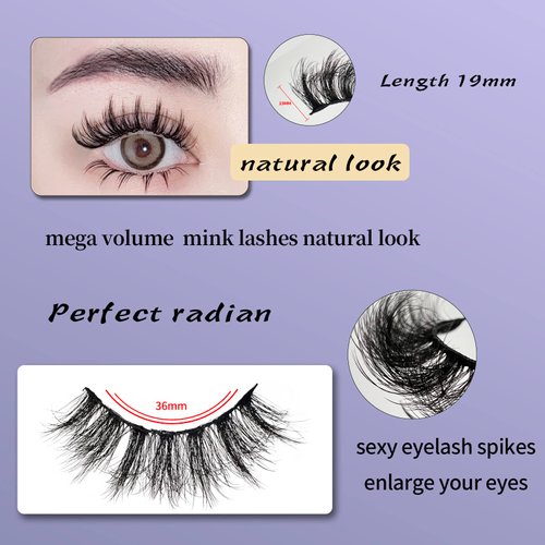 MMVDA lashes False Eyelashes extension 3D, individual lashes Fluffy cat eye mink lashes natural look 5 pairs Multipack Wispy14-19mm