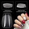 LoveOurHome 600pc Coffin Fake Nail Short Gel X Nail Tips Full Cover Clear Gel X False Nails XS Soft Gel Artificial Fingernails for Women Girls Kids Gel Acrylic Nail Extension Press on Nails Making