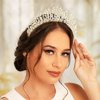 Formery Pearls Halo Crown Headpiece Silver Crystal Goddess Costume Tiara Headband Wedding Festival Photo-shoot Handmade Pearl Bridal Hair Accessories for Women and Girls