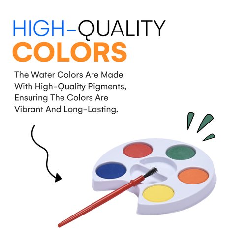 Neliblu Mini Watercolor Paint Set for Kids - 24 Pack of Individual Watercolor Palettes in 5 Colors with Brush - Ideal for Party Favors, Prizes, Art Supplies - Washable Kids Paint Set for Young Artists