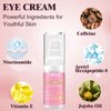 Caffeine Eye Cream,Dark Circles Under Eye Treatment For Puffiness And Bags Under Eyes Wrinkles Dark Circles w/Eye Serum & Eye Roller,Eye Cream Eye Care,Eye Bag Remover Puffy Eyes Treatment Products