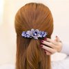 Sankuwen Flower Luxury Jewelry Design Hairpin Rhinestone Hair Barrette Clip(Style C,Purple)