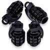 MEAJOO 4 PCS Chrome Grenade Tire Valve Stem Caps, Stainless Steel Tire Valve Caps Wheel Valve Caps for Cars,Trucks, SUV, Motorcycles, Bicycles (Blcak)