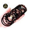 10 Sets Of High Elasticity Durable Leather Sleeves, Headband, Rubber Bands, Women's Hair Tie, High-end Rubber Bands, Simple Temperament Hair Rings