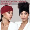 4 Pieces Mesh Hair Wraps for Black Women Sleeping Hair Wrap Scarf Cap Spa Headbands Hair Wraps Hair Nets for Women Black Natural Hair Wash Face Sleep (Black, Wine Red)