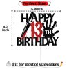 Black Glitter Killer Happy 13th Birthday Cake Topper, Halloween Zombie Vampire Bloody Friday Birthday Décor, Halloween Horror Themed 13th Birthday Party Decorations
