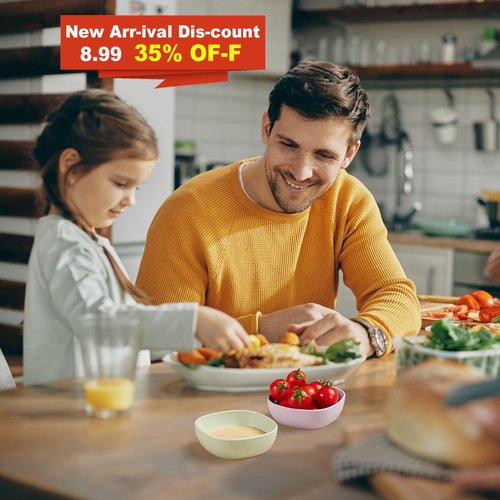 Hlukana 6 Pack Wheat Straw Soy Sauce Dishes, 4.5 OZ Small Dessert Bowls, Unbreakable Dipping Bowls, Pinch Bowls Set, Dipping Sauce Cups, Mini Prep Bowls, Dip Bowls for Side Dish, Ketchup, Soy, BBQ