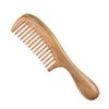 Wide Tooth Natural Green Sandalwood Comb - Exquisite Workmanship Smooth Mellow Handle- Handmade No Static Hair Comb (STY2)