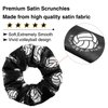 12 Pieces Silk Hair Scrunchies Volleyball Sport Hair Elastic Satin Ties Bands Ponytail Holders for Players Teams Gifts Wristband Decoration Hair Accessories Women(Black)
