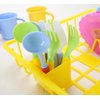 PowerTRC Kids Pretend Play Dishes Playset, Durable Kitchen Toys and Tea Set for Children, Wash and Dry Tea Playset with Dish Rack and Accessories (27 Pieces)