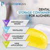 Assorted Retainer Case Box of 12 Individually Sealed, Dental Storage Container for Aligners, Mouth Guards - Yellow, White, Pink, Green, Purple, Blue