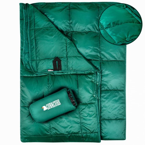 covacure Camping Blanket - Outdoor Travel Blanket, Packable, Puffy Blanket, Lightweight & Warm Quilt for Camping, Hiking, Backpacking, Outdoors, Travel, Beach