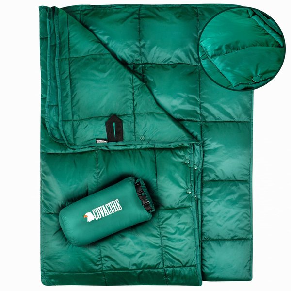 covacure Camping Blanket - Outdoor Travel Blanket, Packable, Puffy Blanket, Lightweight & Warm Quilt for Camping, Hiking, Backpacking, Outdoors, Travel, Beach