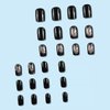 Generic Black Press on Nails Short Square Fake Nails Black nails press ons short Exquisite Acrylic Glue on Nails Short Coffin Designs Glossy Fake Nails Set Artificial Nails for Women Girls - 24Pcs
