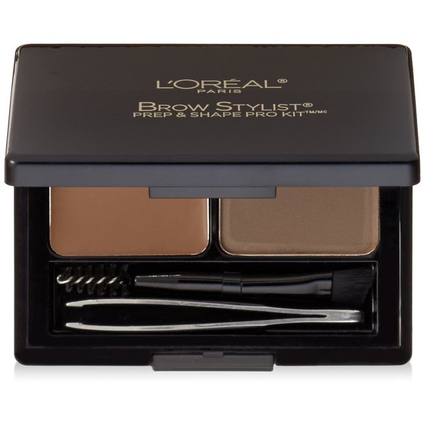 L'Oréal Paris Brow Stylist Prep and Shape Pro Brow Kit, Medium To Dark, 0.12 oz.