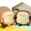2 Pieces Toast Bread Pillows Bread Shape Pillows 2 Styles Funny Food Bread Pillow Facial Expression Stuffed Plush Toast Sofa Pillow Food Cushion Stuffed Toy for Kids Adults Home Room Decor