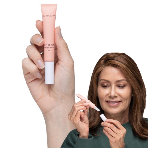 Dermaclara Claralips Collagen Infused Lip Serum- Natural & Vitamin Enriched Hydrating Lip Gloss - Hydrate and Moisture Lip Care Serum for Beautiful Fuller Lips - Help Reduce Dryness and Wrinkle Lines