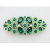 Faship Gorgeous Green Rhinestone Crystal Floral Hair Barrette Clip