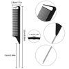 30 Pieces Parting Comb for Braids Hair Rat Tail Comb Steel Pin Rat Tail Carbon Fiber Heat Resistant Teasing Combs with Stainless Steel Pintail (Black)