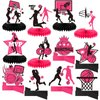 Poen 12 Pcs Pink Basketball Table Centerpieces Basketball Birthday Decorations Basketball Honeycomb Centerpieces Basketball Decorations for Birthday Baby Shower Party Supplies