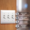 TayMac 4440W Paintable Triple Toggle Light Switch Wall Plate Cover, White, 3-Gang